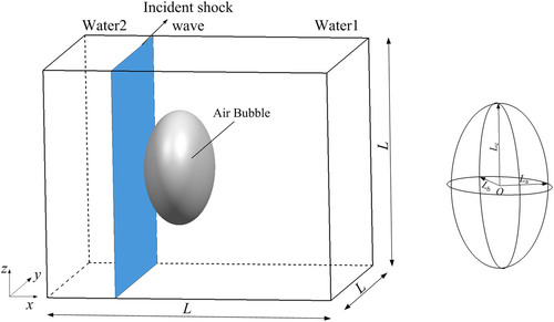 Numerical investigation on the interaction of planar shock wave with an initial ellipsoidal bubble in liquid medium